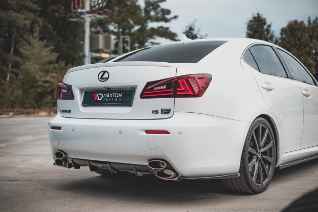 Heck Ansatz Diffusor passend für Lexus IS F Mk2 schwarz Hochglanz