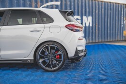 Heck Ansatz Flaps Diffusor V.4 passend für Hyundai I30 N Mk3 Hatchback schwarz Hochglanz