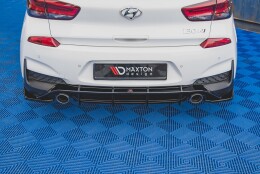 Heck Ansatz Flaps Diffusor V.4 passend für Hyundai I30 N Mk3 Hatchback schwarz Hochglanz