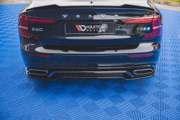 Mittlerer Cup Diffusor Heck Ansatz passend für Volvo S60/V60 R-Design Mk3 schwarz Hochglanz