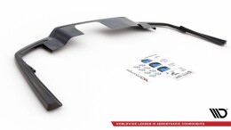 Mittlerer Cup Diffusor Heck Ansatz passend für Volvo S60/V60 R-Design Mk3 schwarz Hochglanz