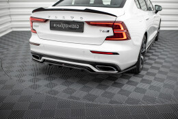 Mittlerer Cup Diffusor Heck Ansatz DTM Look passend für Volvo S60/V60 R-Design Mk3 schwarz Hochglanz