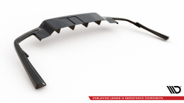 Mittlerer Cup Diffusor Heck Ansatz DTM Look passend für Volvo S60/V60 R-Design Mk3 schwarz Hochglanz