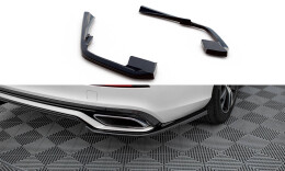Heck Ansatz Flaps Diffusor passend für Volvo S60/V60 R-Design Mk3 schwarz Hochglanz