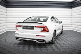 Heck Ansatz Flaps Diffusor passend für Volvo S60/V60 R-Design Mk3 schwarz Hochglanz
