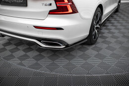 Heck Ansatz Flaps Diffusor passend für Volvo S60/V60 R-Design Mk3 schwarz Hochglanz