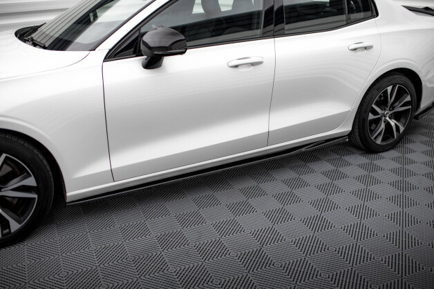 Seitenschweller Ansatz Cup Leisten V.1 passend für Volvo S60/V60 R-Design Mk3 schwarz Hochglanz