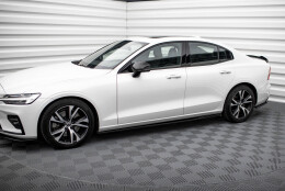 Seitenschweller Ansatz Cup Leisten für V.1 für Volvo S60/V60 R-Design Mk3 schwarz Hochglanz