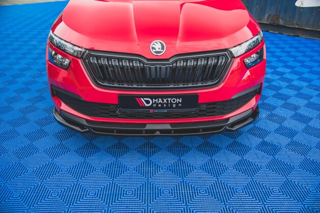 Cup Spoilerlippe Front Ansatz V.1 passend für Skoda Kamiq Mk1 schwarz Hochglanz
