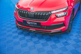 Cup Spoilerlippe Front Ansatz V.2 passend für Skoda Kamiq Mk1 schwarz Hochglanz