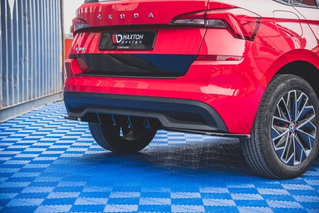 Street+ Heck Ansatz Diffusor passend für Skoda Kamiq Mk1 schwarz Hochglanz