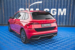 Heck Ansatz Diffusor passend für Skoda Kamiq Mk1 schwarz Hochglanz