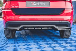 Heck Ansatz Diffusor passend für Skoda Kamiq Mk1 schwarz Hochglanz