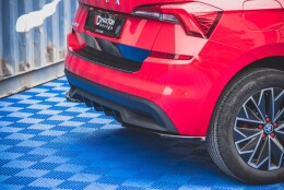 Heck Ansatz Flaps Diffusor passend für Skoda Kamiq Mk1 schwarz Hochglanz