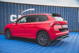 Heck Ansatz Flaps Diffusor passend für Skoda Kamiq Mk1 schwarz Hochglanz