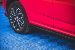Seitenschweller Ansatz Cup Leisten passend für Skoda Kamiq Mk1 schwarz Hochglanz