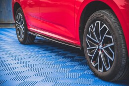 Seitenschweller Ansatz Cup Leisten passend für Skoda Kamiq Mk1 schwarz Hochglanz