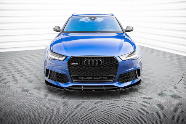Cup Spoilerlippe Front Ansatz V.3 passend für Audi RS6 C7 / C7 Facelift schwarz Hochglanz