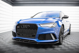 Cup Spoilerlippe Front Ansatz V.3 passend für Audi RS6 C7 / C7 Facelift schwarz Hochglanz