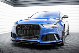 Cup Spoilerlippe Front Ansatz V.4 passend für Audi RS6 C7 / C7 Facelift schwarz Hochglanz