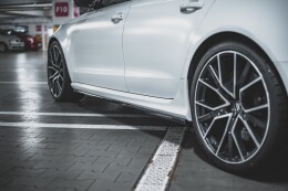 Seitenschweller Ansatz Cup Leisten V.2 für Audi RS6 C7 schwarz matt
