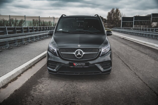 Cup Spoilerlippe Front Ansatz V.1 passend für Mercedes-Benz V-Klasse AMG-Line W447 Facelift schwarz Hochglanz