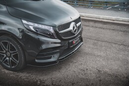 Cup Spoilerlippe Front Ansatz V.1 passend für Mercedes-Benz V-Klasse AMG-Line W447 Facelift schwarz Hochglanz