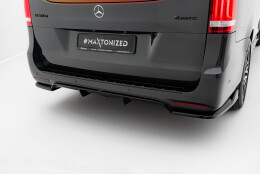 Heck Ansatz Diffusor passend für Mercedes-Benz V-Klasse AMG-Line W447 Facelift schwarz Hochglanz