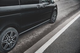 Seitenschweller Ansatz Cup Leisten für Mercedes-Benz V-Klasse AMG-Line W447 Facelift schwarz matt