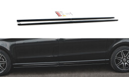 Seitenschweller Ansatz Cup Leisten passend für Mercedes-Benz V-Klasse Lang AMG-Line W447 schwarz Hochglanz