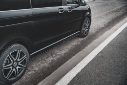 Seitenschweller Ansatz Cup Leisten passend für Mercedes-Benz V-Klasse Lang AMG-Line W447 schwarz Hochglanz