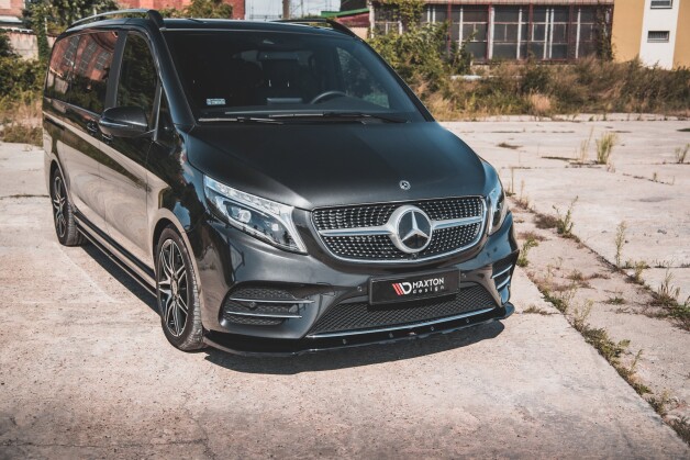 Street+ Spoilerlippe Front Ansatz V.2 passend für Mercedes V-Klasse AMG-Line W447 schwarz Hochglanz