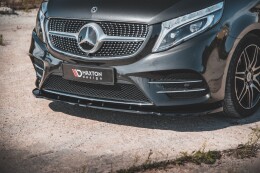 Cup Spoilerlippe Front Ansatz V.2 für Mercedes V-Klasse AMG-Line W447 schwarz Hochglanz