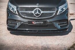 Street+ Spoilerlippe Front Ansatz V.2 passend für Mercedes V-Klasse AMG-Line W447 schwarz Hochglanz