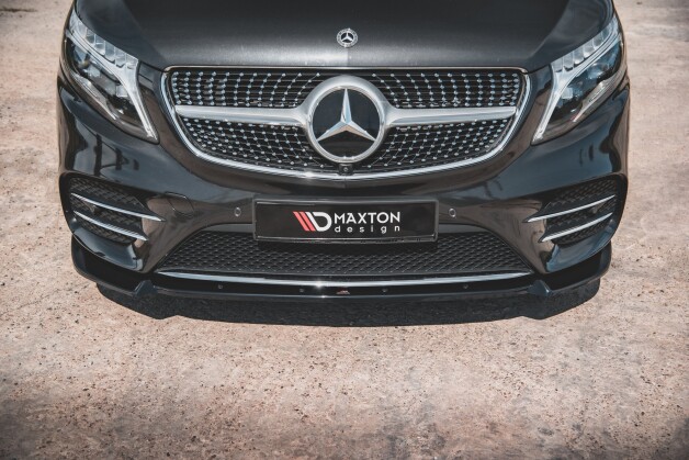 Cup Spoilerlippe Front Ansatz V.3 passend für Mercedes-Benz V-Klasse AMG-Line W447 schwarz Hochglanz