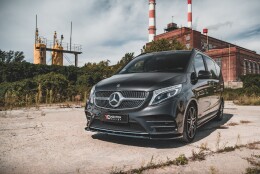Street+ Spoilerlippe Front Ansatz V.3 passend für Mercedes V-Klasse AMG-Line W447 schwarz Hochglanz