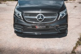 Street+ Spoilerlippe Front Ansatz V.4 passend für Mercedes V-Klasse AMG-Line W447 schwarz Hochglanz