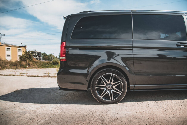 Heck Ansatz Flaps Diffusor V.1 passend für Mercedes-Benz V-Klasse AMG-Line W447 Facelift schwarz Hochglanz