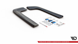 Heck Ansatz Flaps Diffusor V.1 passend für Mercedes-Benz V-Klasse AMG-Line W447 Facelift schwarz Hochglanz