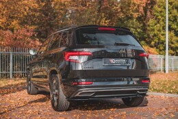 Mittlerer Cup Diffusor Heck Ansatz passend für Skoda Karoq Sportline schwarz Hochglanz