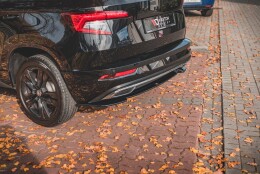 Mittlerer Cup Diffusor Heck Ansatz passend für Skoda Karoq Sportline schwarz Hochglanz