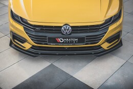 Street Pro Cup Spoilerlippe Front Ansatz passend für VW Arteon R-Line SCHWARZ+ HOCHGLANZ FLAPS