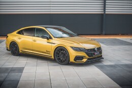 Street Pro Cup Spoilerlippe Front Ansatz passend für VW Arteon R-Line SCHWARZ+ HOCHGLANZ FLAPS