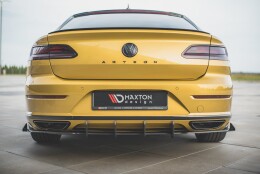 Street Pro Heck Ansatz Diffusor + Flaps passend für VW Arteon R-Line Limousine / Shooting Brake Mk1 schwarz Hochglanz