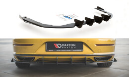 Street Pro Heck Ansatz Diffusor passend für VW Arteon R-Line SCHWARZ+ HOCHGLANZ FLAPS