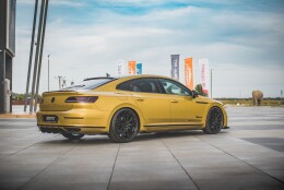 Hintere Seiten Flaps passend für VW Arteon R-Line Limousine / Shooting Brake Mk1 schwarz Hochglanz
