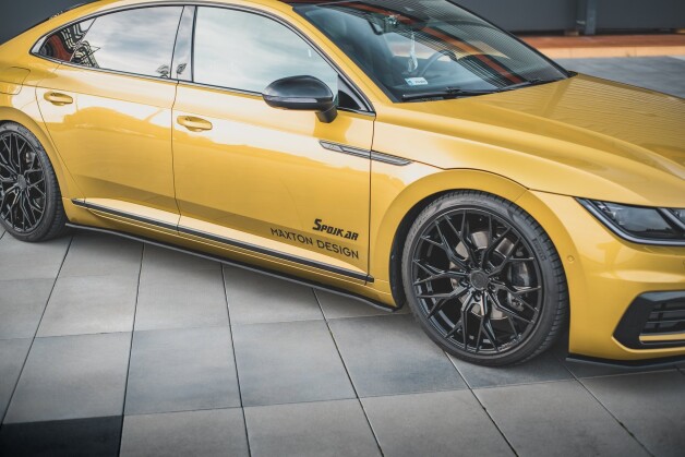 Street Pro Seitenschweller Ansatz Cup Leisten passend für VW Arteon R-Line SCHWARZ