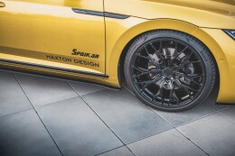 Street Pro Seitenschweller Ansatz Cup Leisten für VW Arteon R-Line SCHWARZ