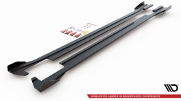 Street Pro Seitenschweller Ansatz Cup Leisten passend für VW Arteon R-Line SCHWARZ+ HOCHGLANZ FLAPS