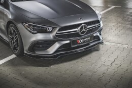 Street+ Spoilerlippe Front Ansatz V.1 passend für Mercedes-AMG CLA 35 Aero C118 schwarz Hochglanz